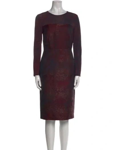 Pre-owned Max Mara Crew Neck Knee-length Dress In Purple