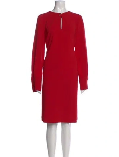 Pre-owned Max Mara Crew Neck Knee-length Dress In Red