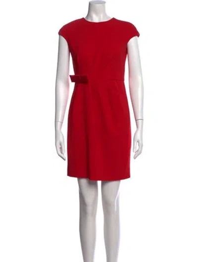 Pre-owned Max Mara Crew Neck Knee-length Dress In Red
