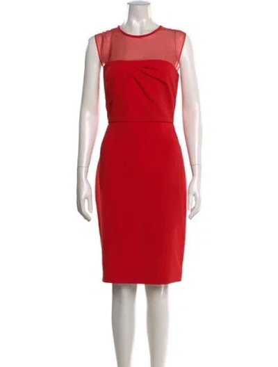 Pre-owned Max Mara Crew Neck Knee-length Dress In Red