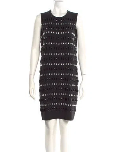Pre-owned Max Mara Crew Neck Knee-length Dress W/ Tags In Black