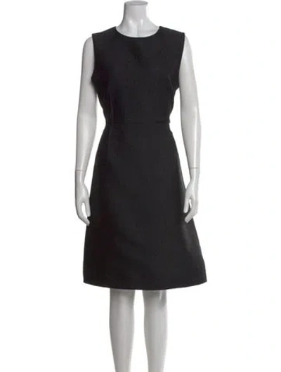 Pre-owned Max Mara Crew Neck Knee-length Dress W/ Tags In Black