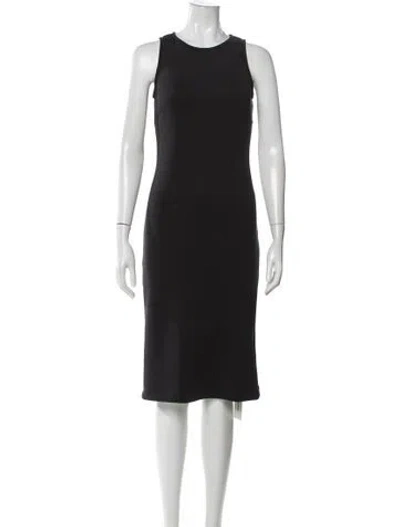 Pre-owned Max Mara Crew Neck Knee-length Dress W/ Tags In Gray