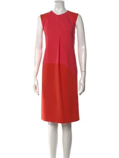 Pre-owned Max Mara Crew Neck Knee-length Dress W/ Tags In Orange