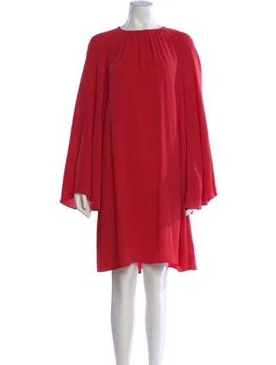 Pre-owned Max Mara Crew Neck Knee-length Dress W/ Tags In Red
