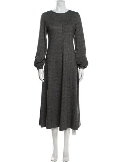 Pre-owned Max Mara Crew Neck Long Dress In Black