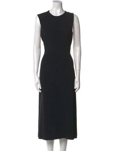 Pre-owned Max Mara Crew Neck Long Dress In Black