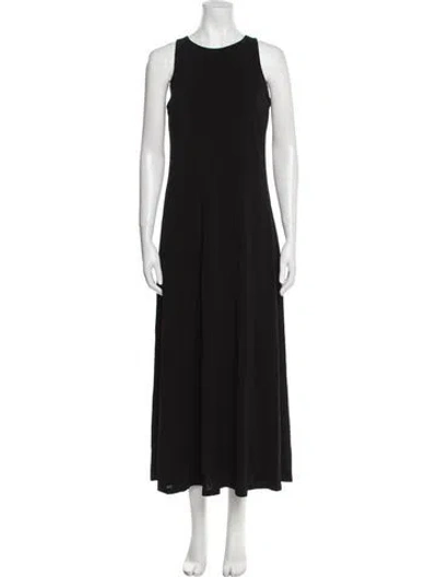 Pre-owned Max Mara Crew Neck Long Dress In Black