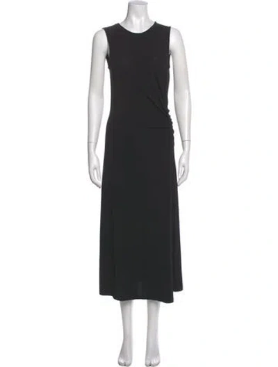 Pre-owned Max Mara Crew Neck Long Dress In Black