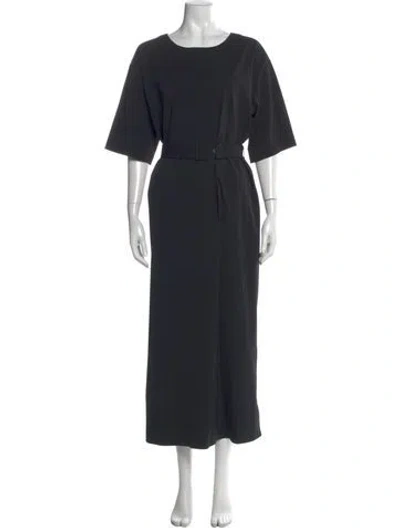 Pre-owned Max Mara Crew Neck Long Dress In Black