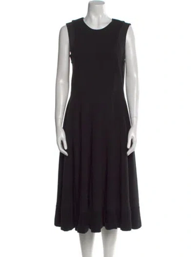 Pre-owned Max Mara Crew Neck Long Dress In Black