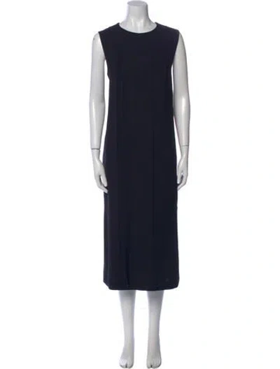 Pre-owned Max Mara Crew Neck Long Dress In Black