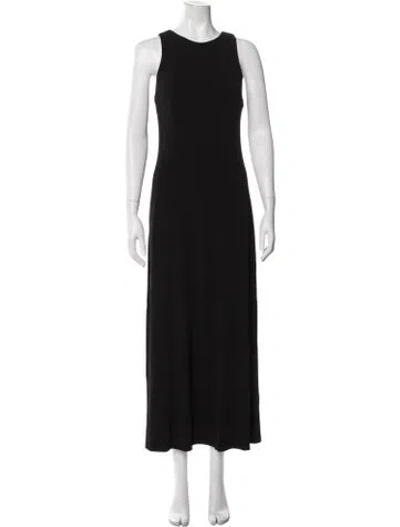 Pre-owned Max Mara Crew Neck Long Dress In Black