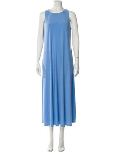 Pre-owned Max Mara Crew Neck Long Dress In Blue