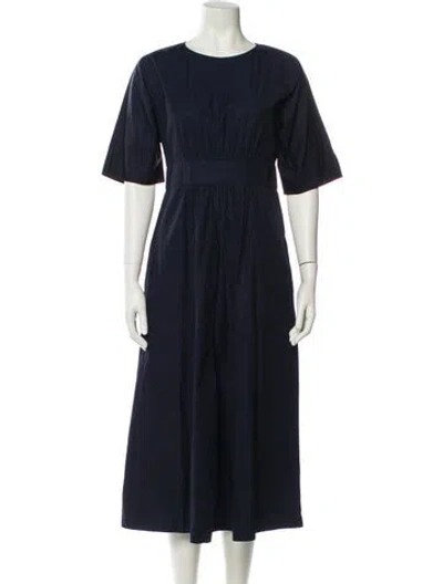 Pre-owned Max Mara Crew Neck Long Dress In Blue