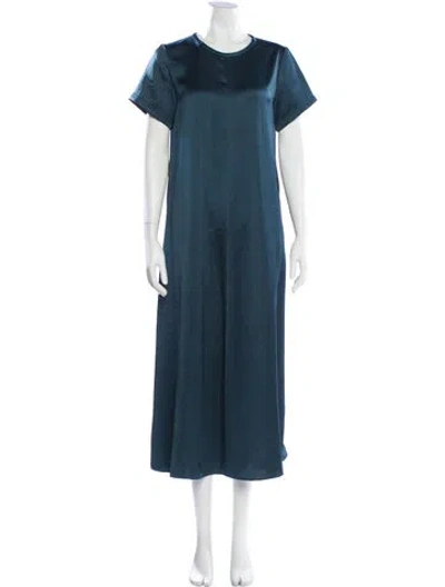 Pre-owned Max Mara Crew Neck Long Dress In Blue