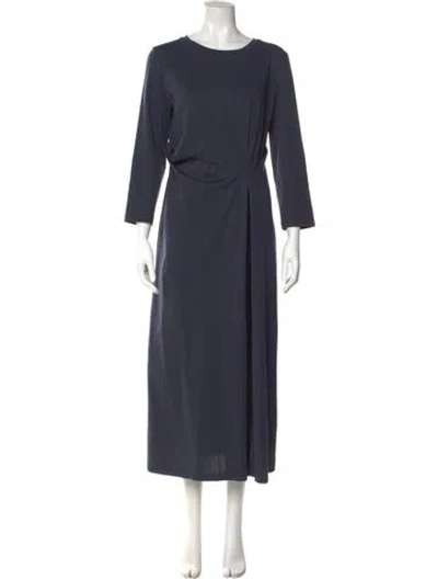 Pre-owned Max Mara Crew Neck Long Dress In Blue