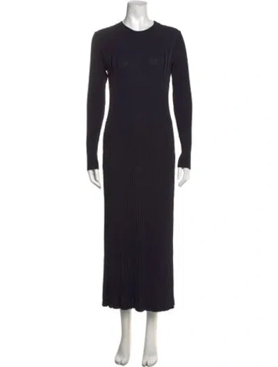Pre-owned Max Mara Crew Neck Long Dress In Blue