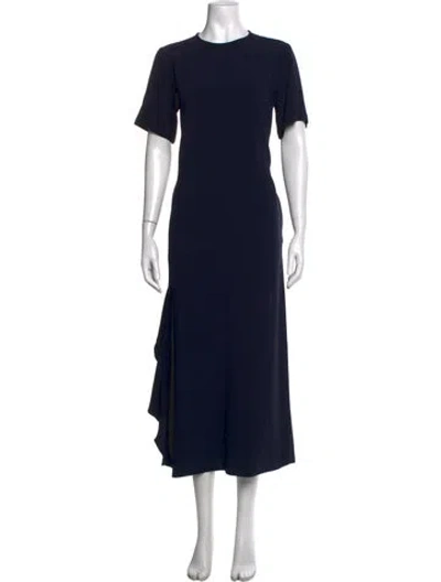 Pre-owned Max Mara Crew Neck Long Dress In Blue