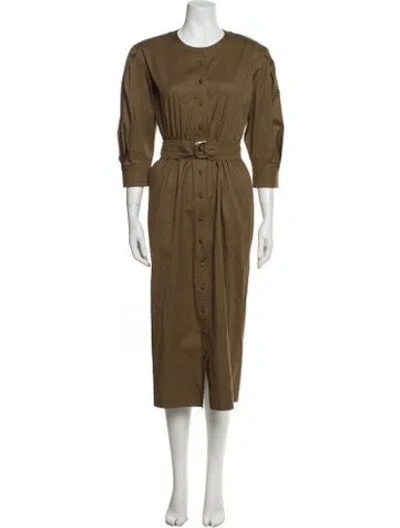 Pre-owned Max Mara Crew Neck Long Dress In Brown