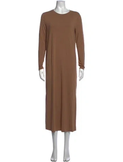 Pre-owned Max Mara Crew Neck Long Dress In Brown