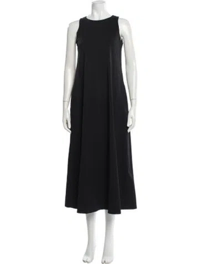 Pre-owned Max Mara Crew Neck Long Dress In Gray