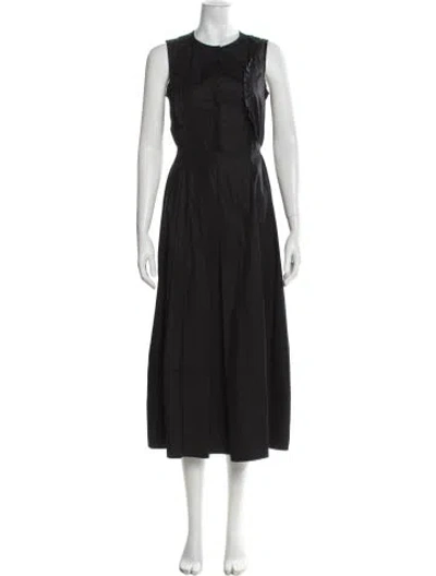 Pre-owned Max Mara Crew Neck Long Dress In Gray