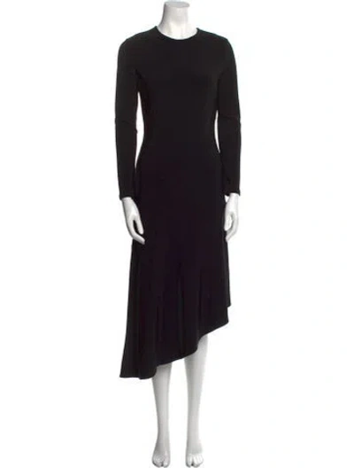 Pre-owned Max Mara Crew Neck Long Dress W/ Tags In Black