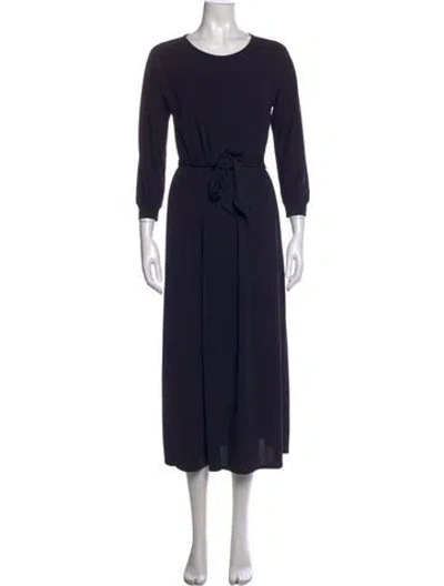 Pre-owned Max Mara Crew Neck Long Dress W/ Tags In Blue