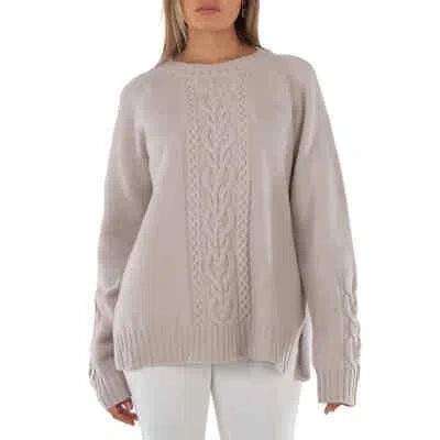 Pre-owned Max Mara Crew Neck Long Sleeve Jumper, Size Large In White