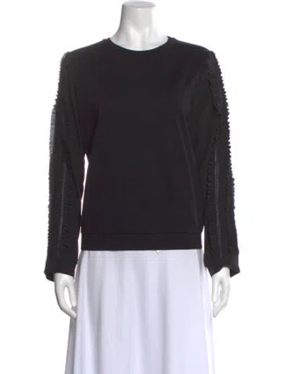 Pre-owned Max Mara Crew Neck Long Sleeve Sweatshirt In Black