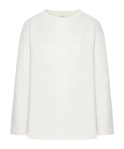 Max Mara Crew Neck Long Sleeve Sweatshirt In White