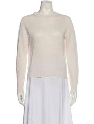 Pre-owned Max Mara Crew Neck Long Sleeve Sweatshirt In White