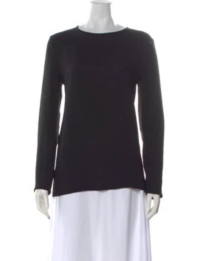 Pre-owned Max Mara Crew Neck Long Sleeve Top In Black