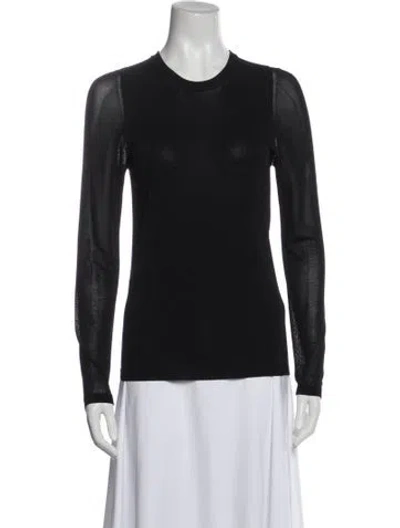 Pre-owned Max Mara Crew Neck Long Sleeve Top In Black