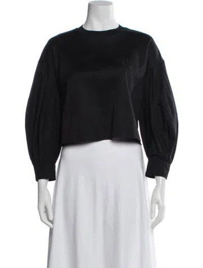 Pre-owned Max Mara Crew Neck Long Sleeve Top In Black