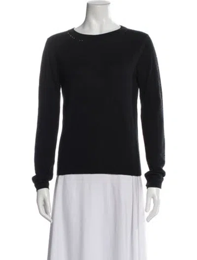 Pre-owned Max Mara Crew Neck Long Sleeve Top In Blue