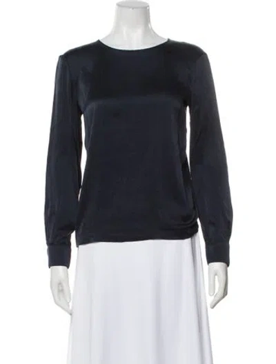 Pre-owned Max Mara Crew Neck Long Sleeve Top In Blue