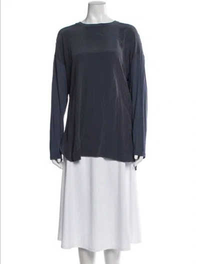 Pre-owned Max Mara Crew Neck Long Sleeve Top In Blue