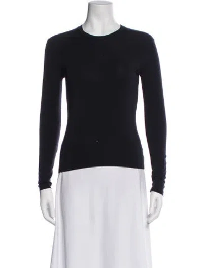 Pre-owned Max Mara Crew Neck Long Sleeve Top In Blue