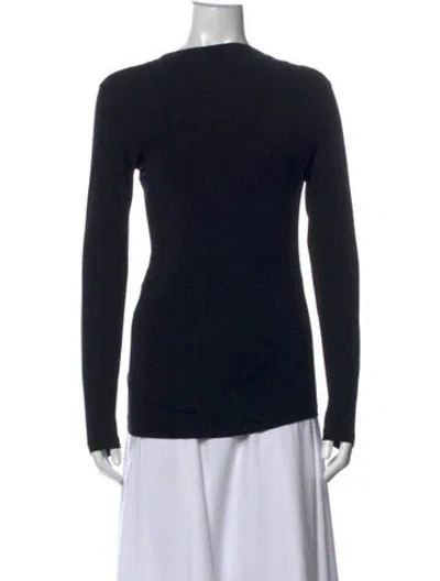 Pre-owned Max Mara Crew Neck Long Sleeve Top In Blue