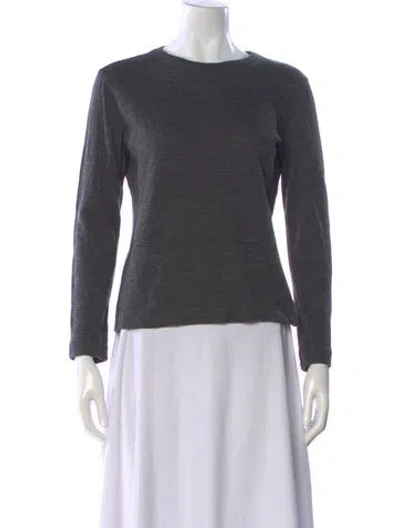 Pre-owned Max Mara Crew Neck Long Sleeve Top In Gray