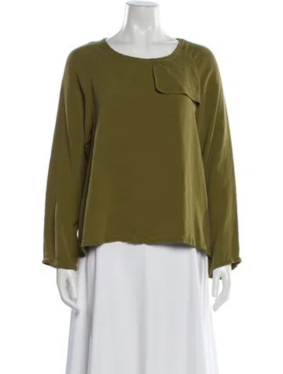 Pre-owned Max Mara Crew Neck Long Sleeve Top In Green