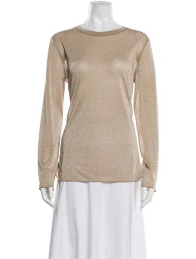 Pre-owned Max Mara Crew Neck Long Sleeve Top In Neutral
