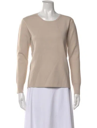 Pre-owned Max Mara Crew Neck Long Sleeve Top In Neutral