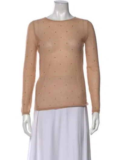 Pre-owned Max Mara Crew Neck Long Sleeve Top In Neutral