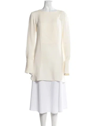 Pre-owned Max Mara Crew Neck Long Sleeve Top In Neutrals