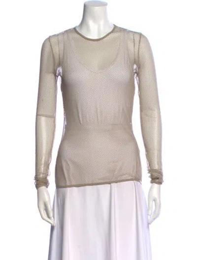 Pre-owned Max Mara Crew Neck Long Sleeve Top In Neutrals