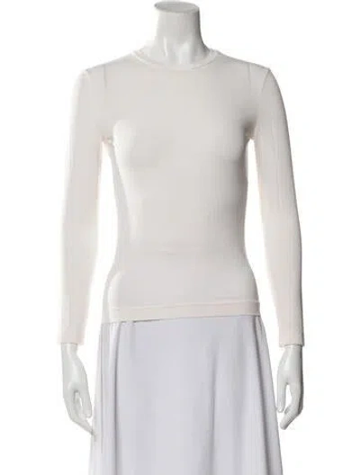 Pre-owned Max Mara Crew Neck Long Sleeve Top In White