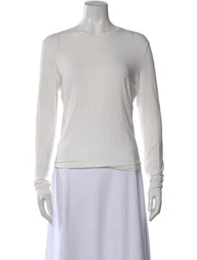 Pre-owned Max Mara Crew Neck Long Sleeve Top In White